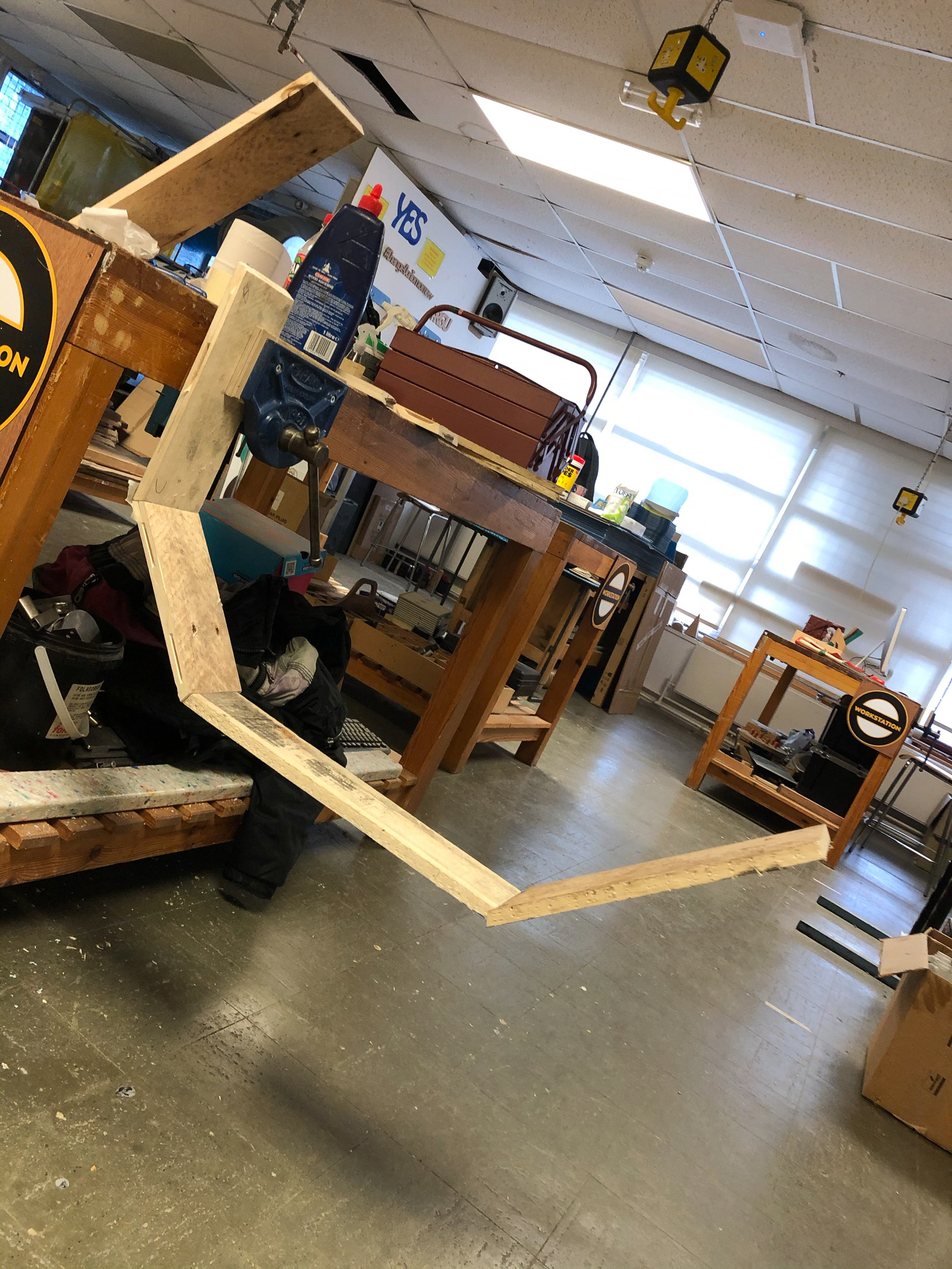 CANTI C-form leg — biscuit join prototype testing